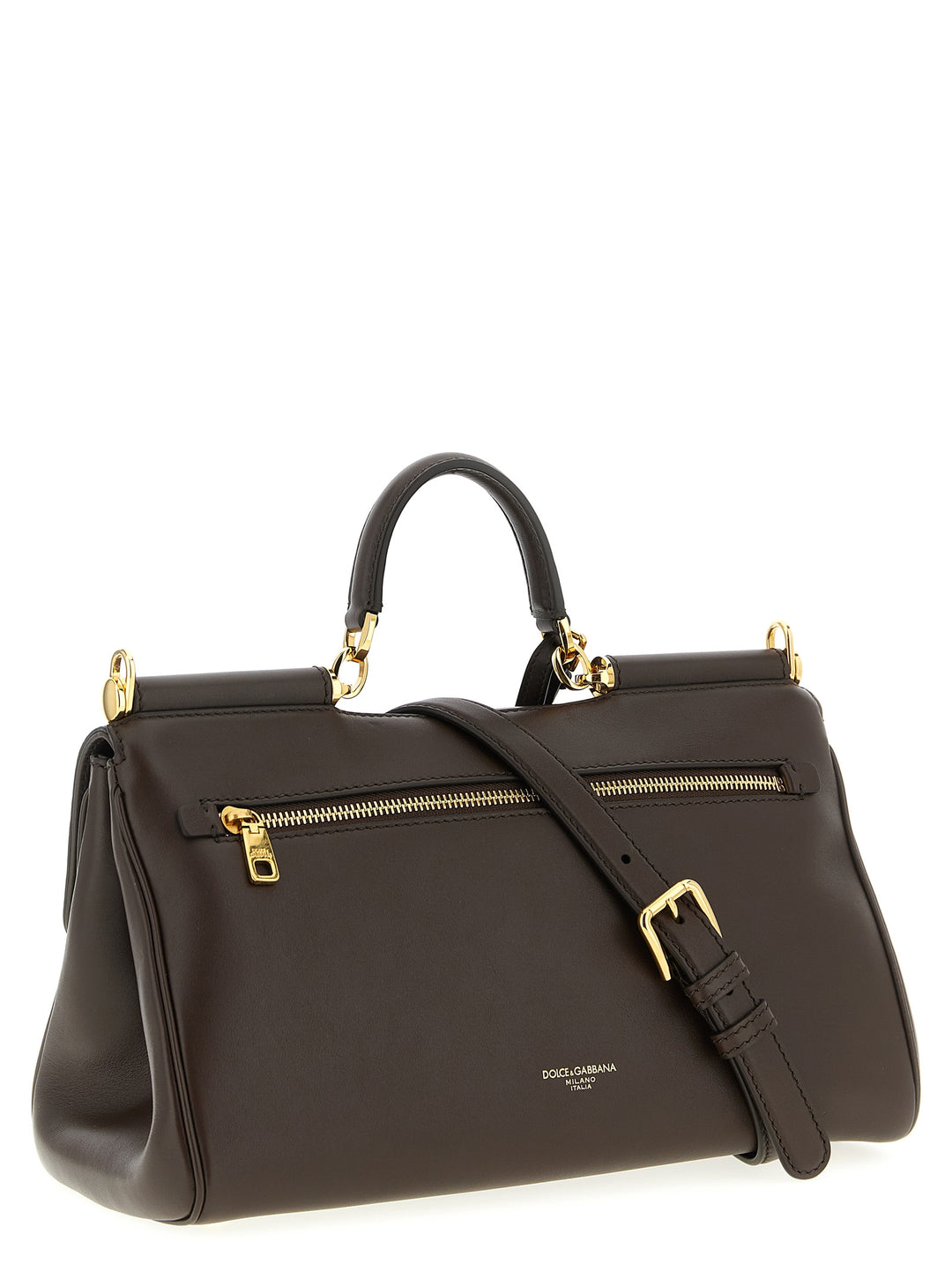 Dolce &amp; Gabbana Brown Calfskin Crossbody Bag