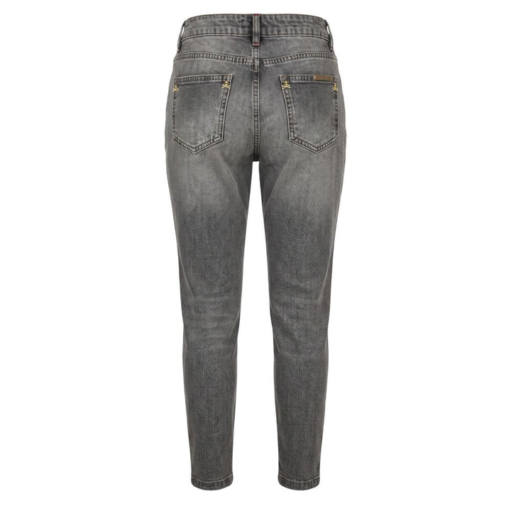 Philipp Plein Grey Cotton Women Jeans