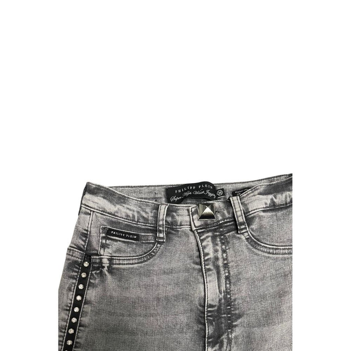 Philipp Plein Grey Cotton Women Pants