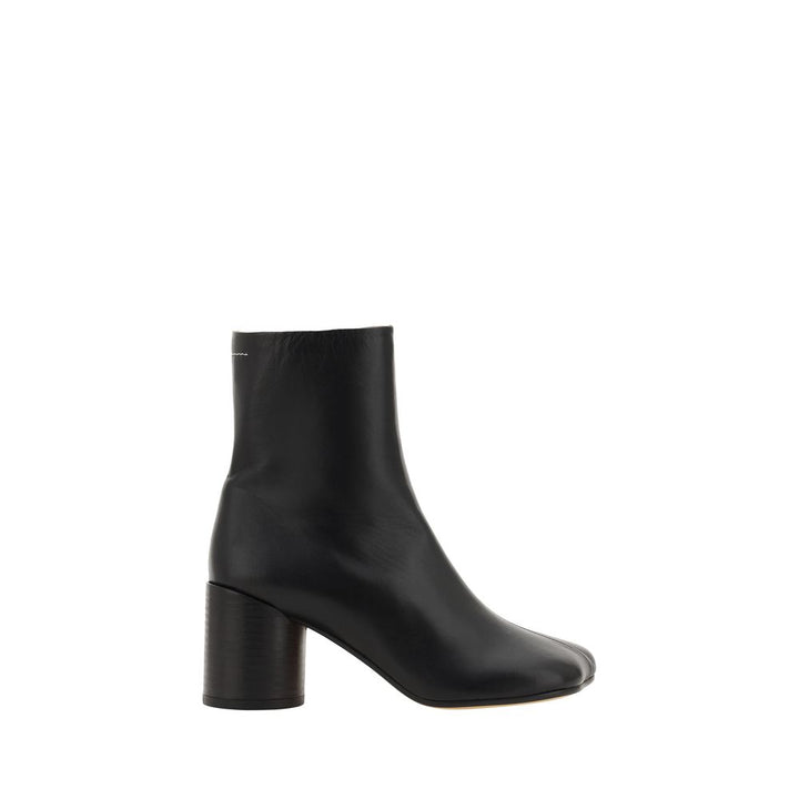 MM6 Black Lamb Ovis Aries Ankle Boots