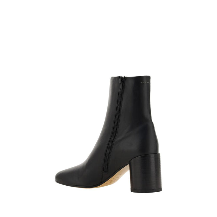 MM6 Black Lamb Ovis Aries Ankle Boots