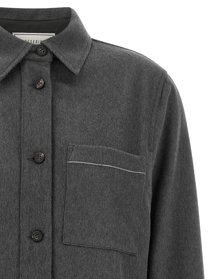 Peserico Gray Virgin Wool Blouse