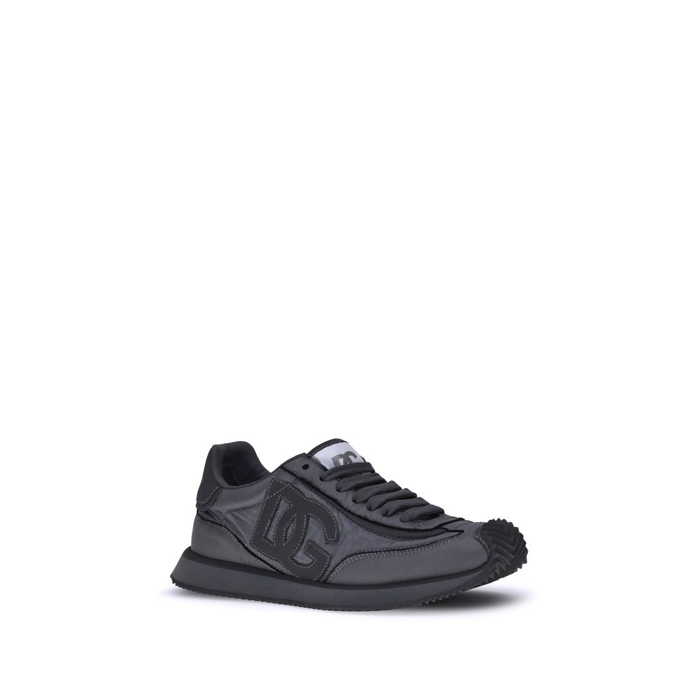 Dolce &amp; Gabbana Black Fabric Athletic Sneakers