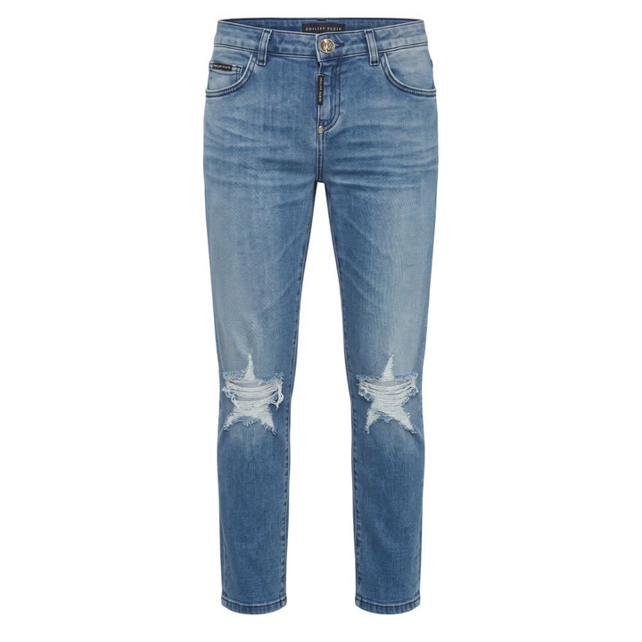Philipp Plein Blue Cotton Women Jean
