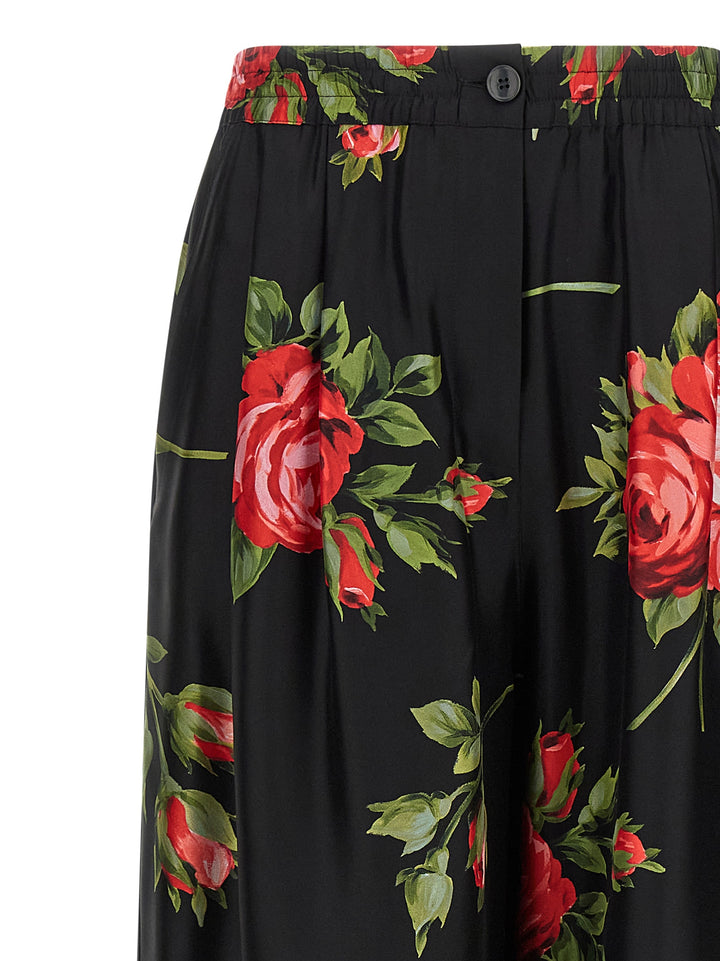 Dolce &amp; Gabbana Black Silk Pants