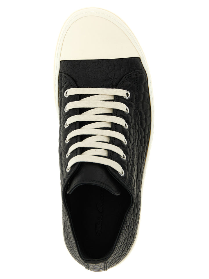 Rick Owens Bicolor Lamb Leather Low Top Sneakers
