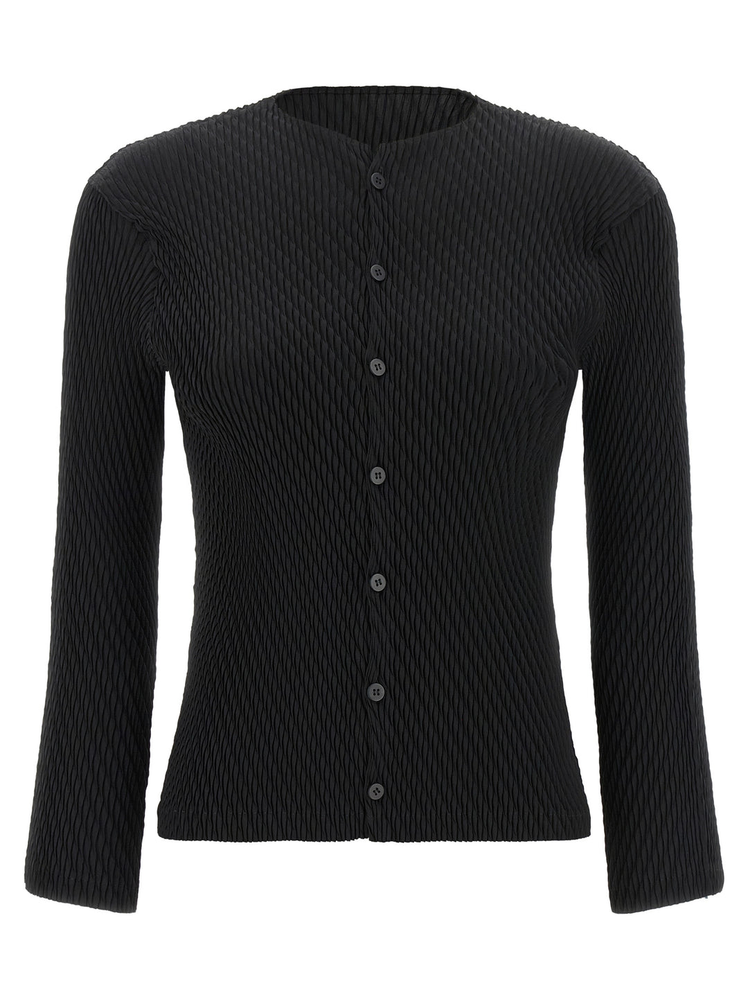 Issey Miyake Black Polyester Cardigan