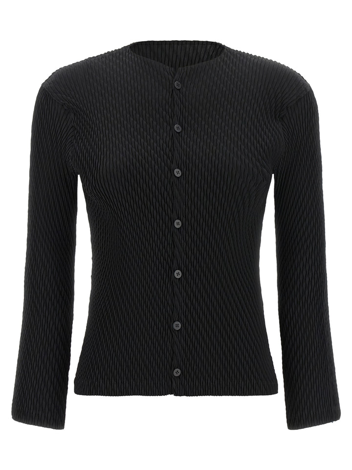 Issey Miyake Black Polyester Cardigan