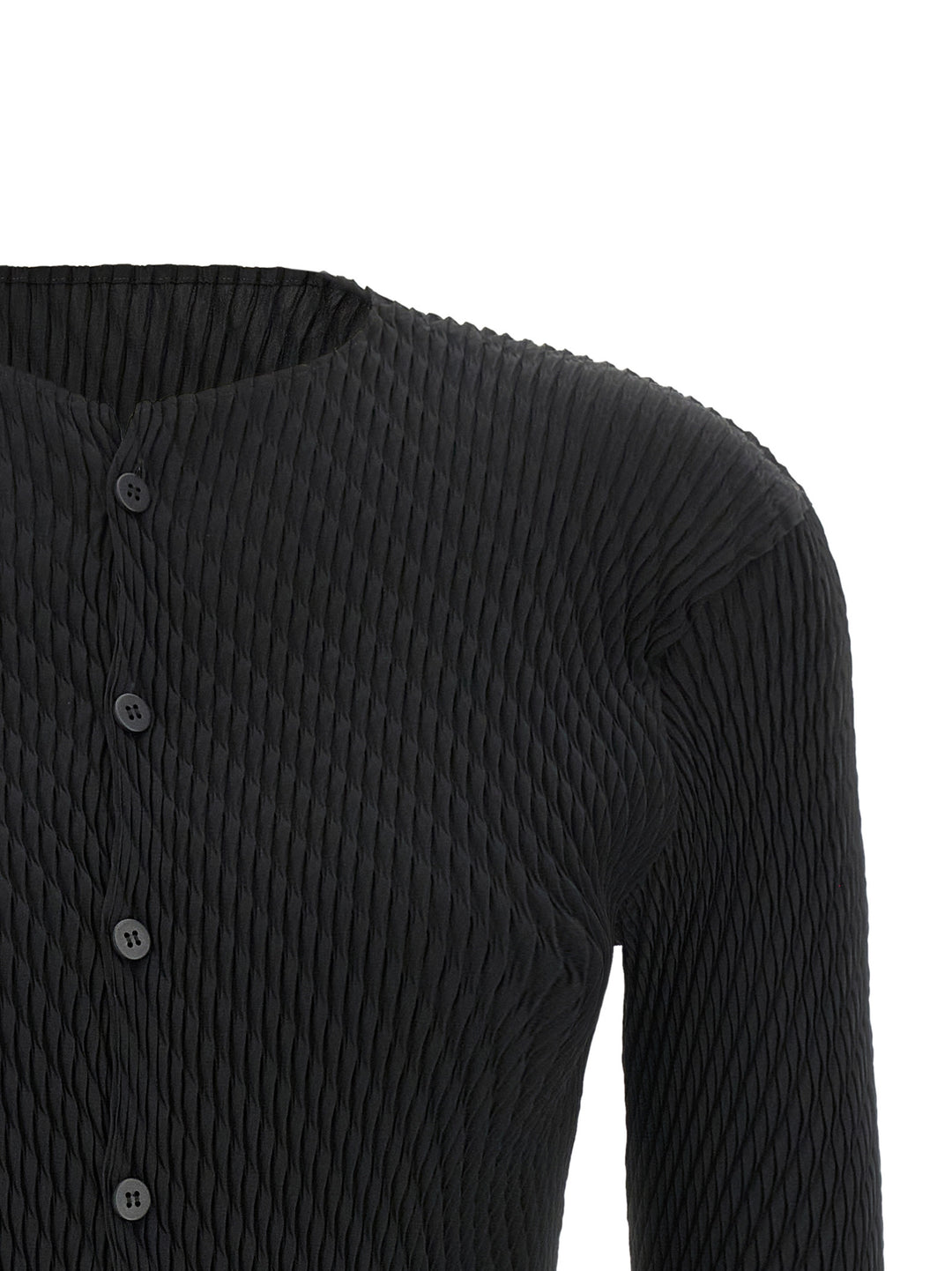 Issey Miyake Black Polyester Cardigan