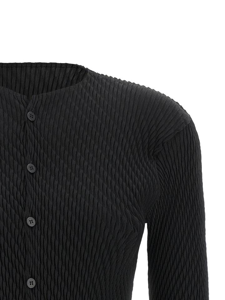 Issey Miyake Black Polyester Cardigan
