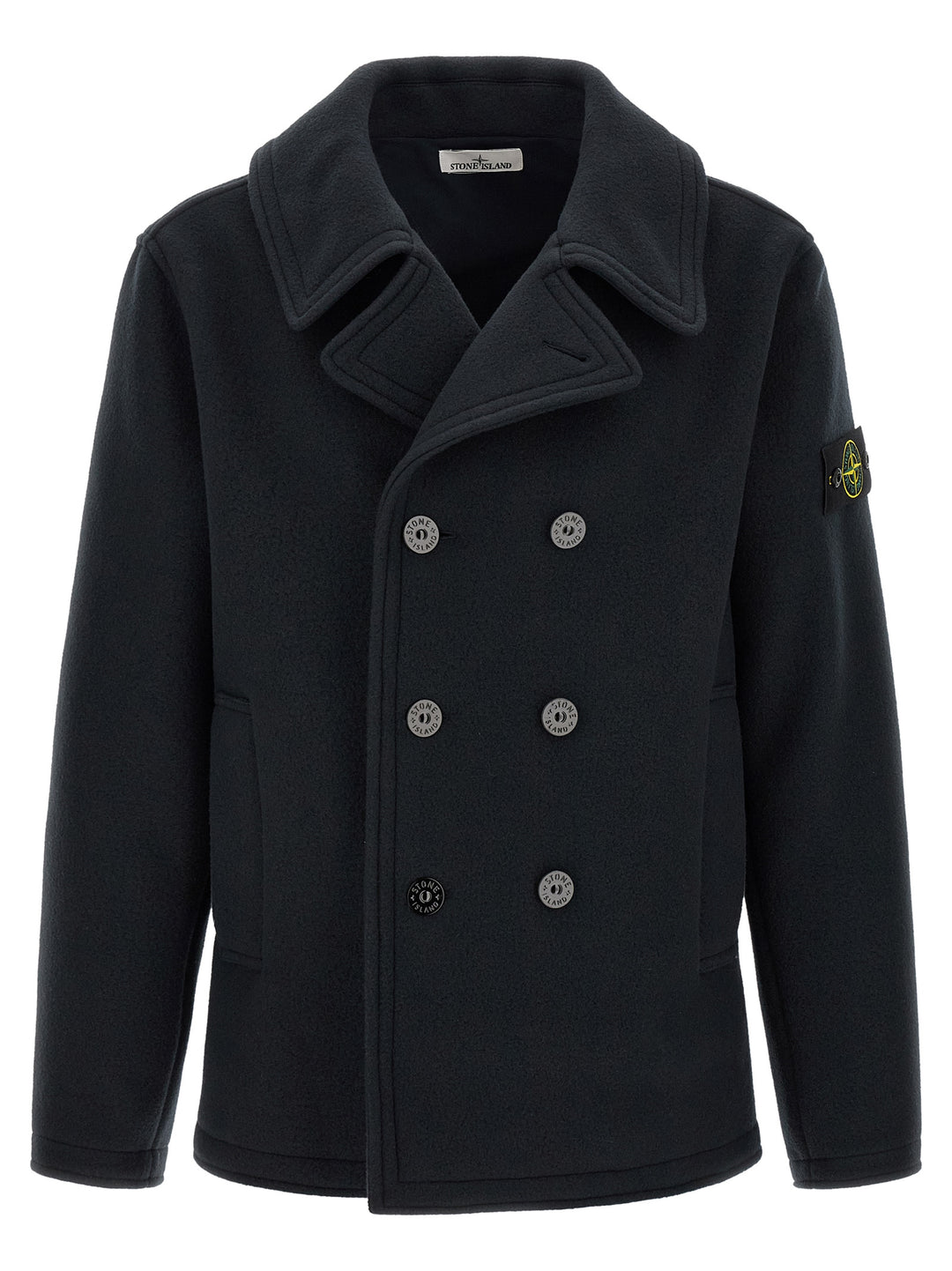 Stone Island Blue Cotton Coat