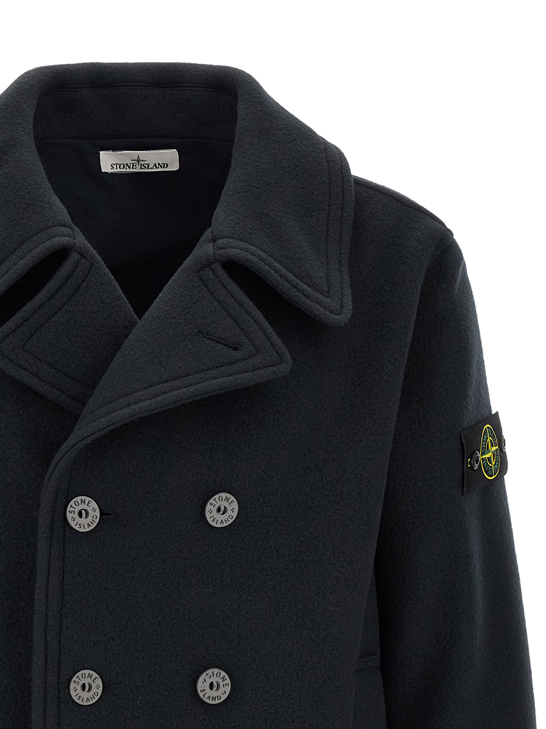 Stone Island Blue Cotton Coat
