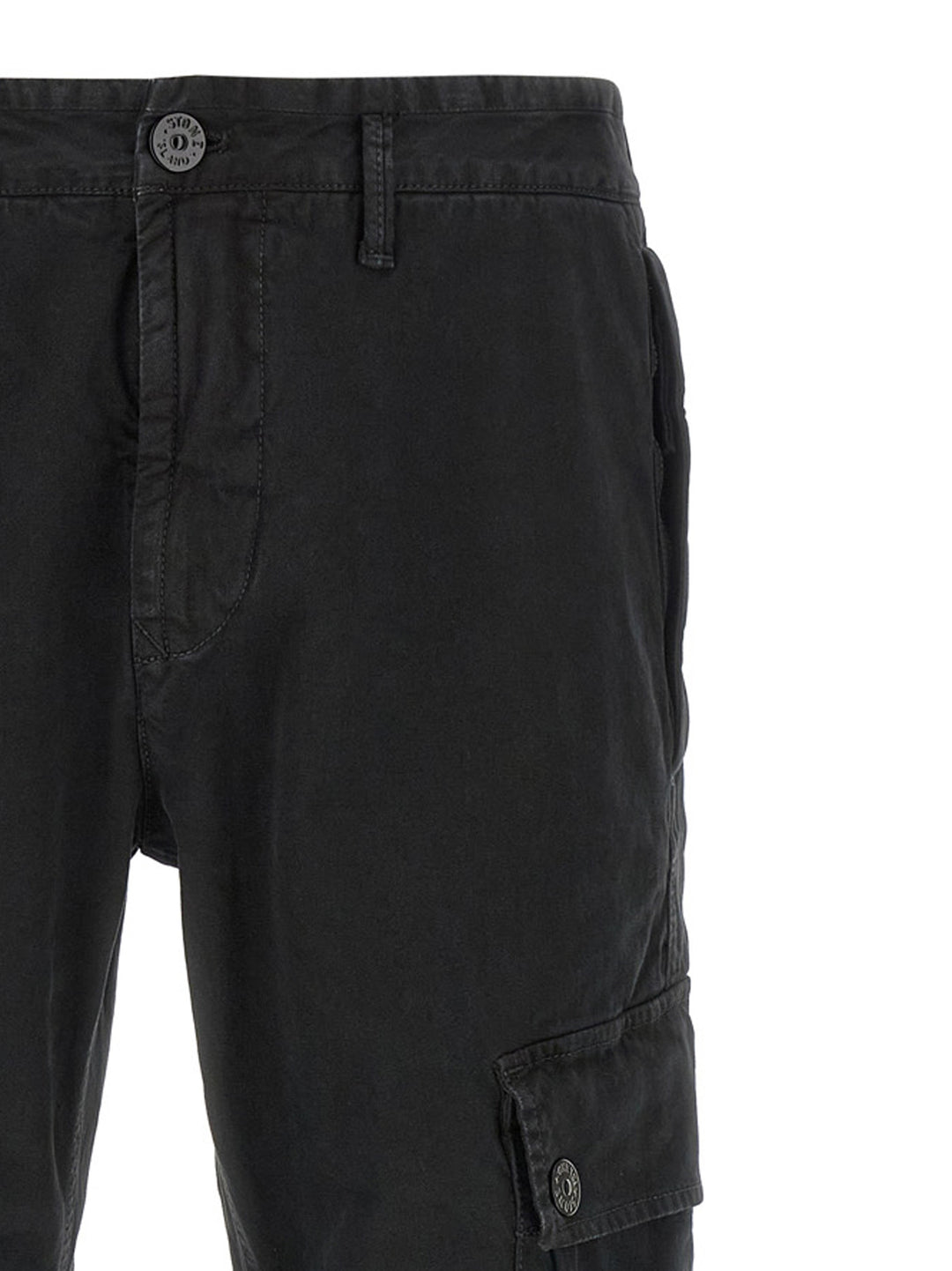 Stone Island Black Cotton Cargo Pants