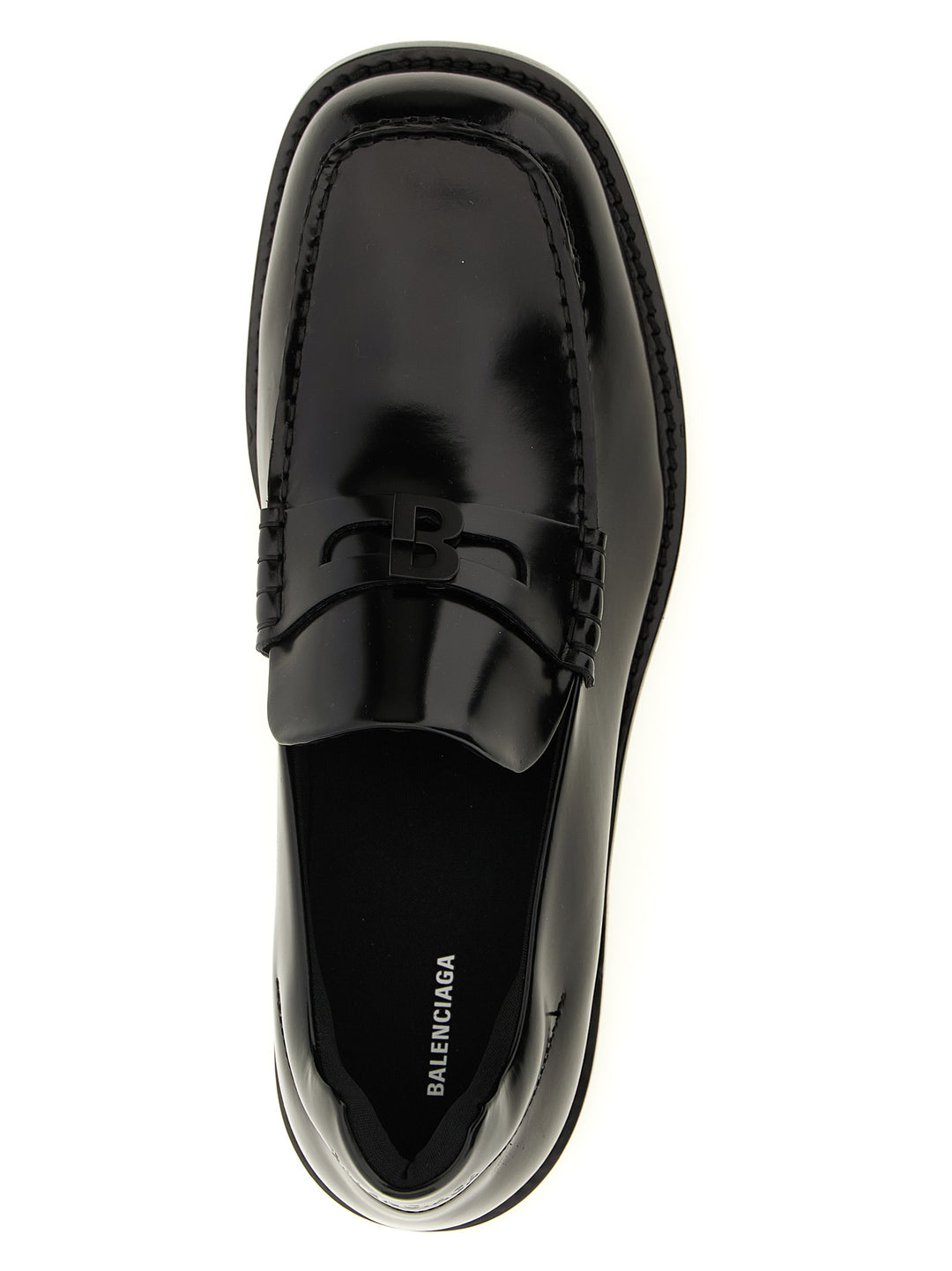 Balenciaga Black Calfskin Slip-On Loafers