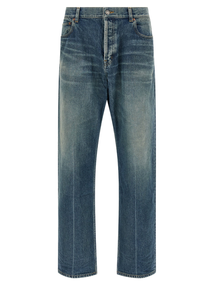 Saint Laurent Blue Cotton Tapered Jeans