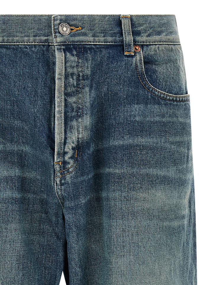 Saint Laurent Blue Cotton Tapered Jeans