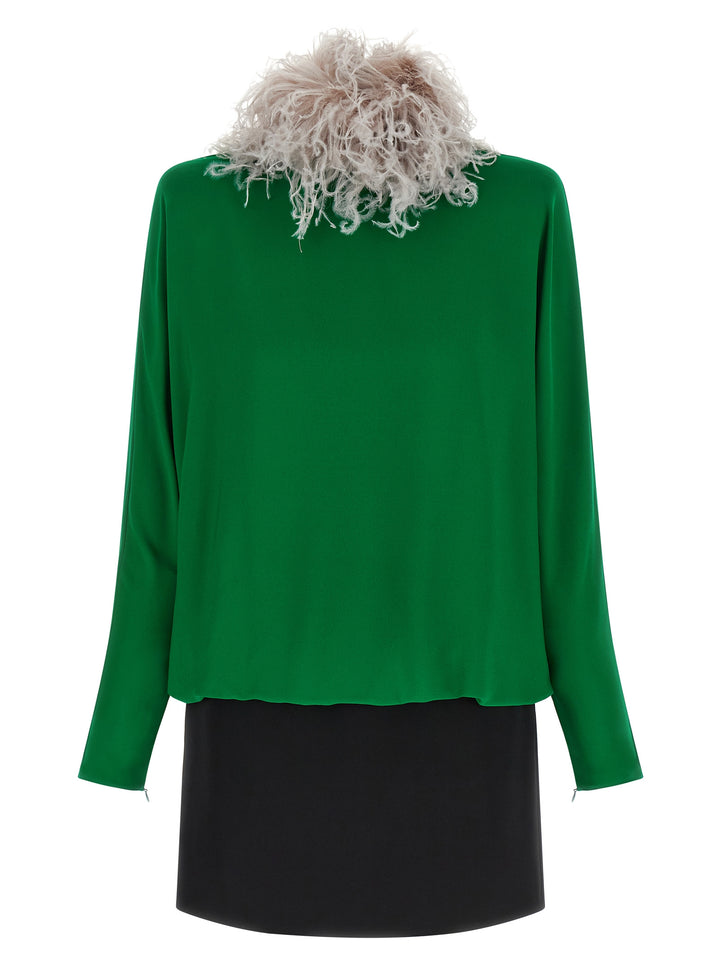 Valentino Garavani Bicolor Silk Short Dress