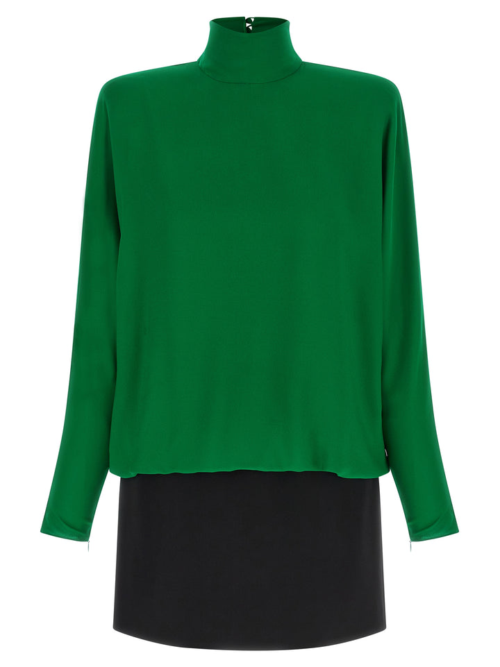 Valentino Garavani Bicolor Silk Short Dress