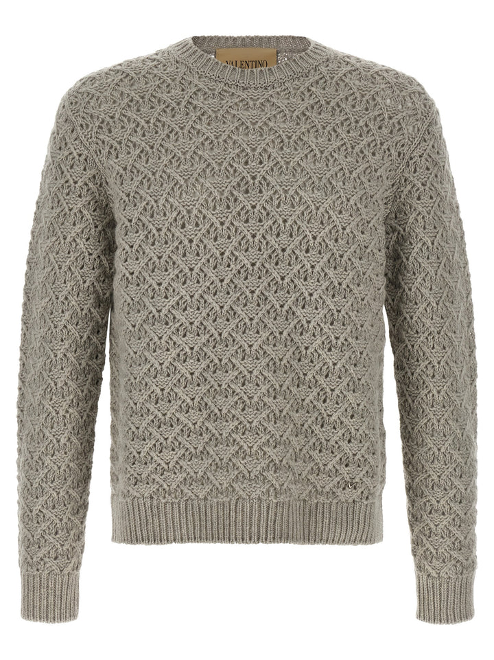 Valentino Garavani Gray Virgin Wool Cardigan