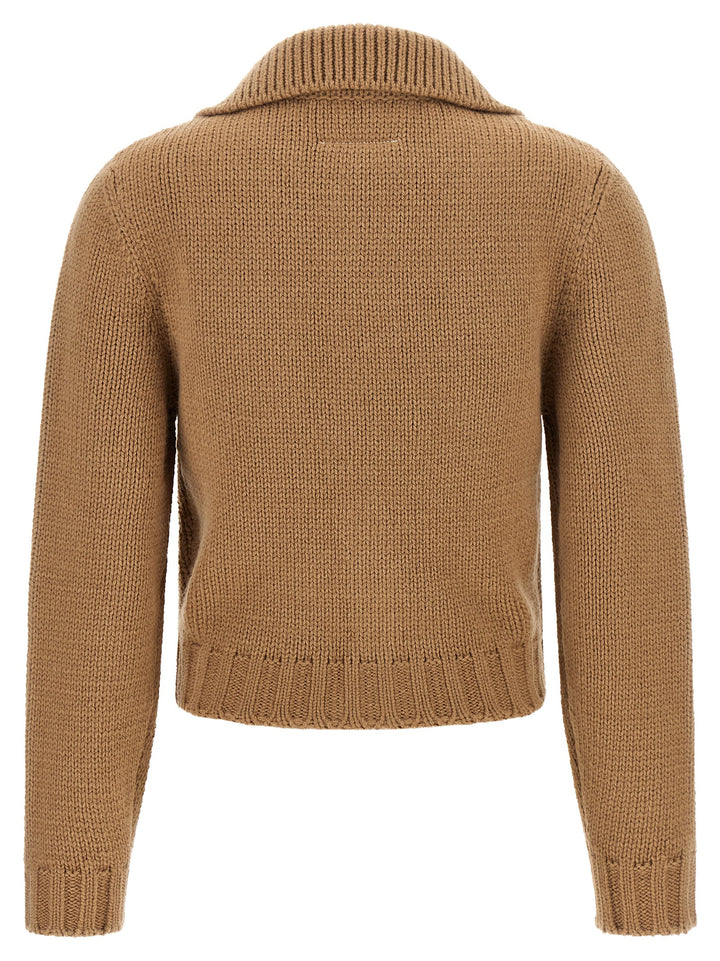MM6 Maison Margiela Beige Wool Cardigan