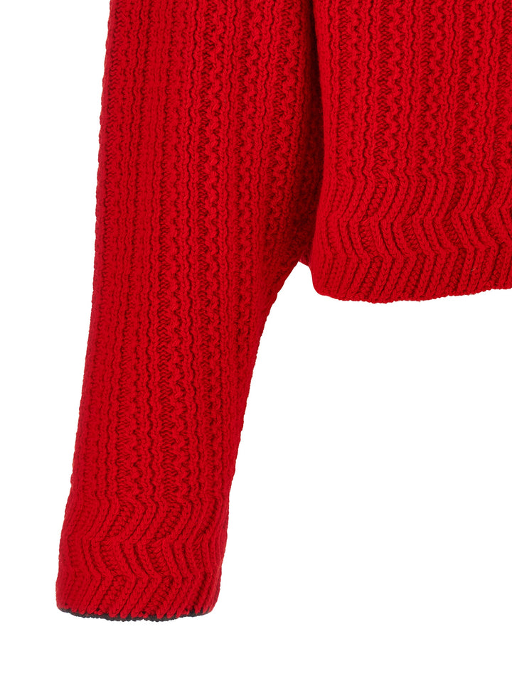 Chloé Red Wool Cardigan