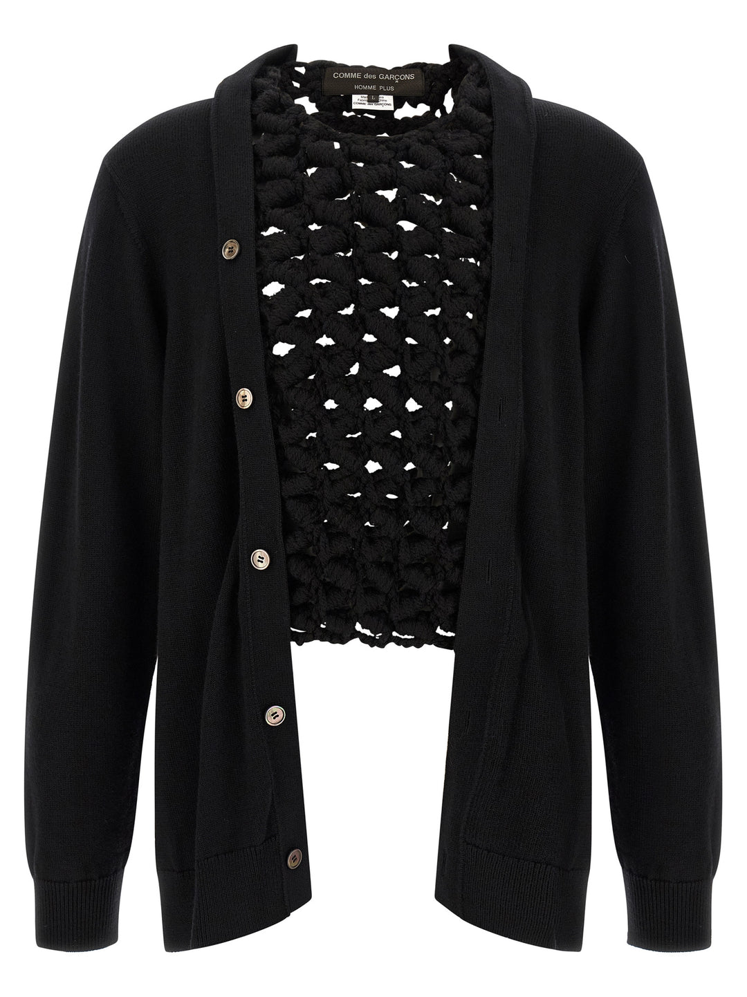 Comme Des Garçons Black Wool Cardigan