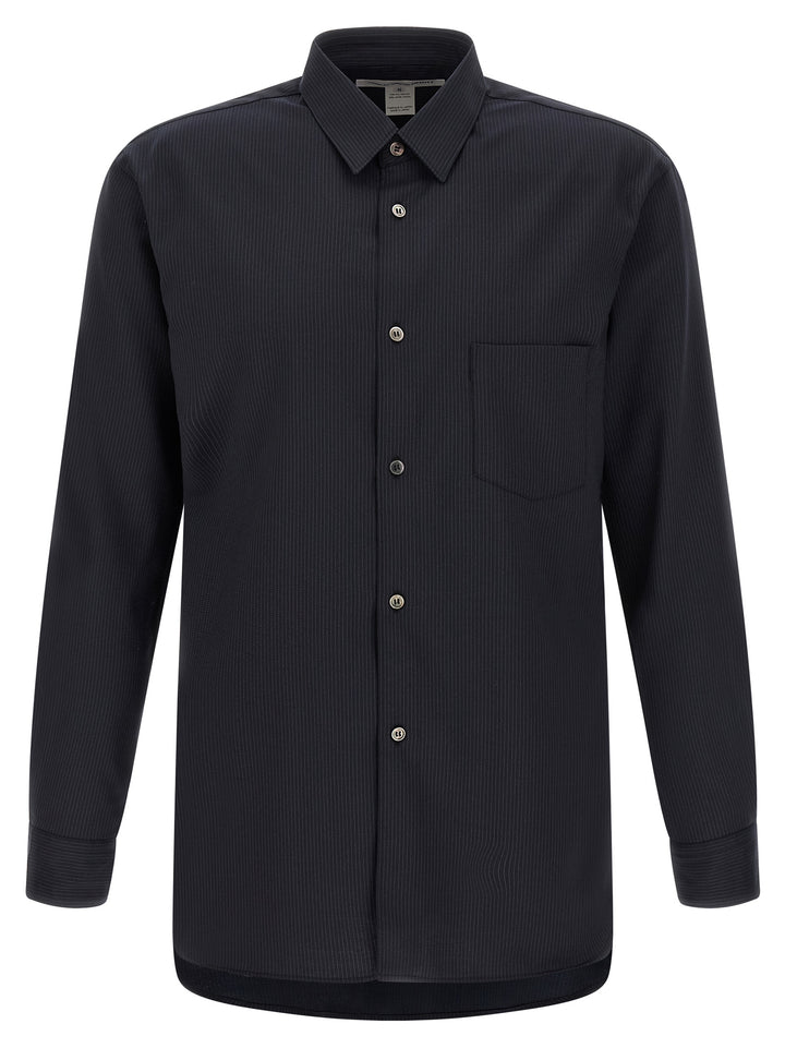 Comme Des Garçons Blue Polyester Blouse