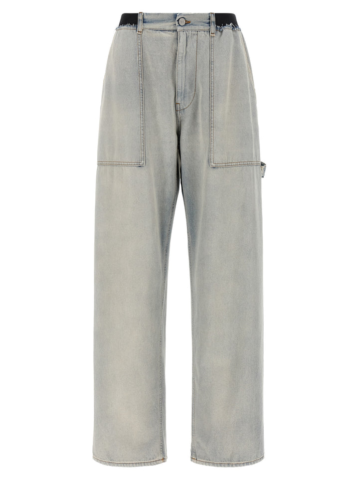 MM6 Maison Margiela Blue Cotton Relaxed Fit Jeans