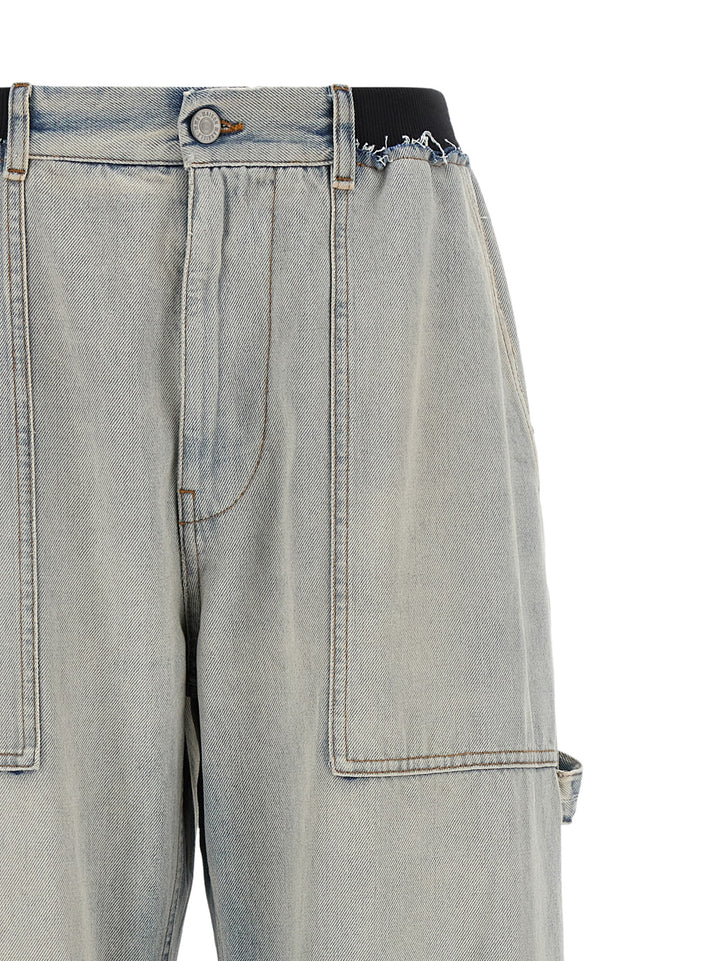 MM6 Maison Margiela Blue Cotton Relaxed Fit Jeans