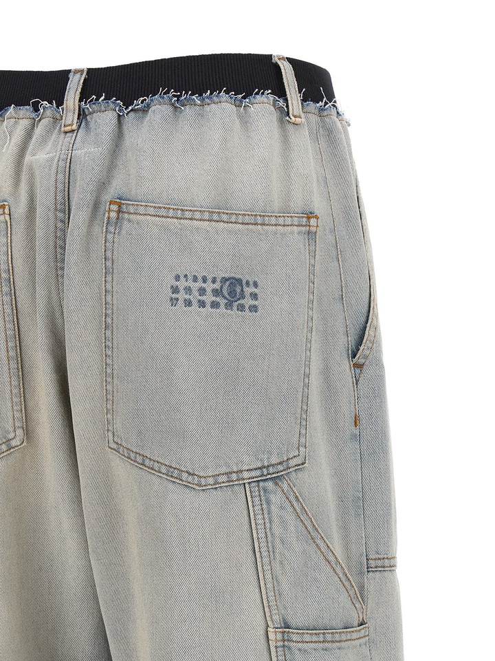 MM6 Maison Margiela Blue Cotton Relaxed Fit Jeans