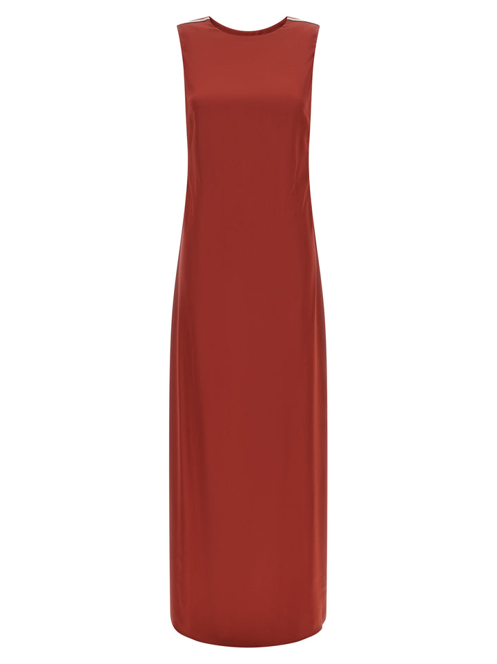 Peserico Red Viscose Long Dress
