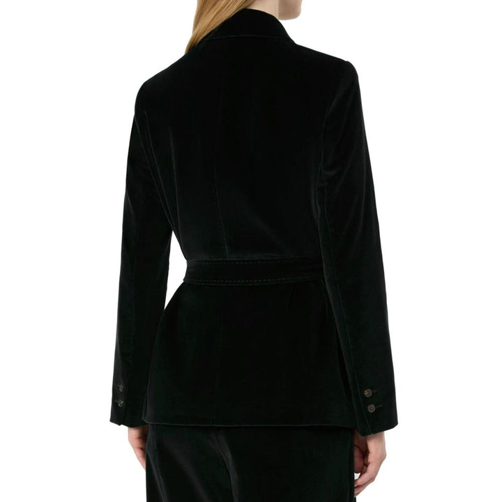 Max Mara Black Cotton Full-Length Jacket