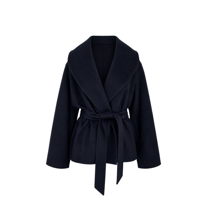 Max Mara Blue Virgin Wool Coat