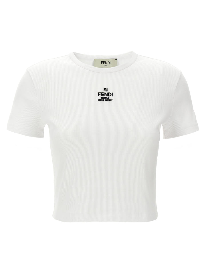 Fendi White Cotton T-Shirt