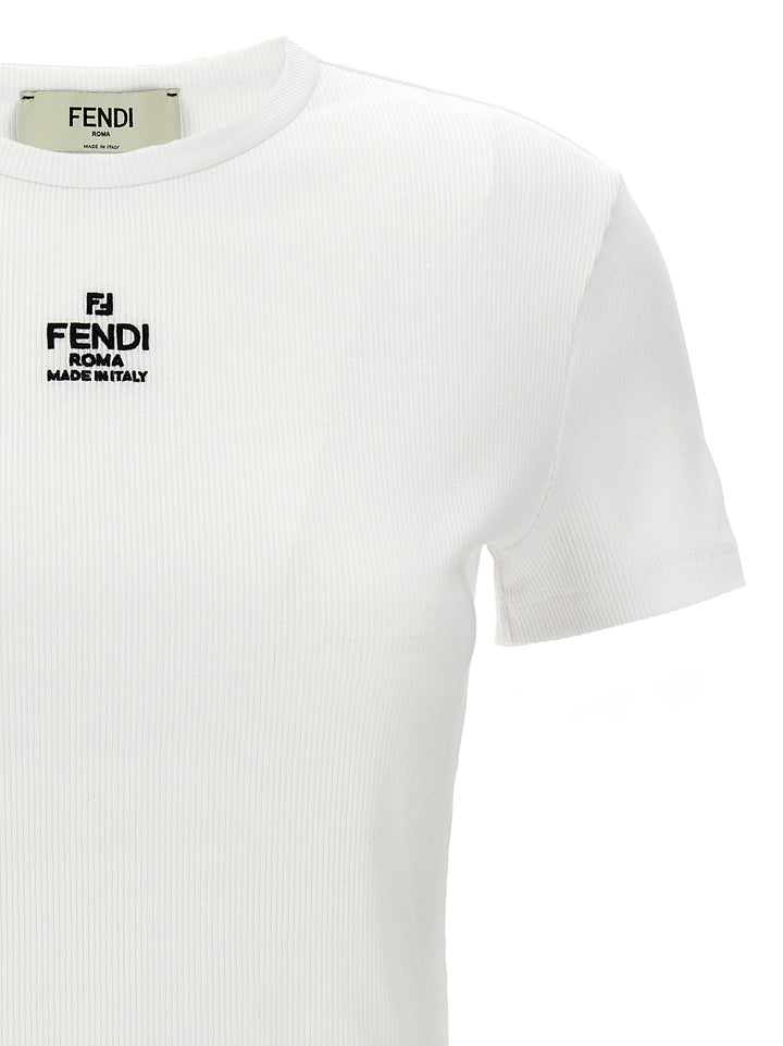 Fendi White Cotton T-Shirt