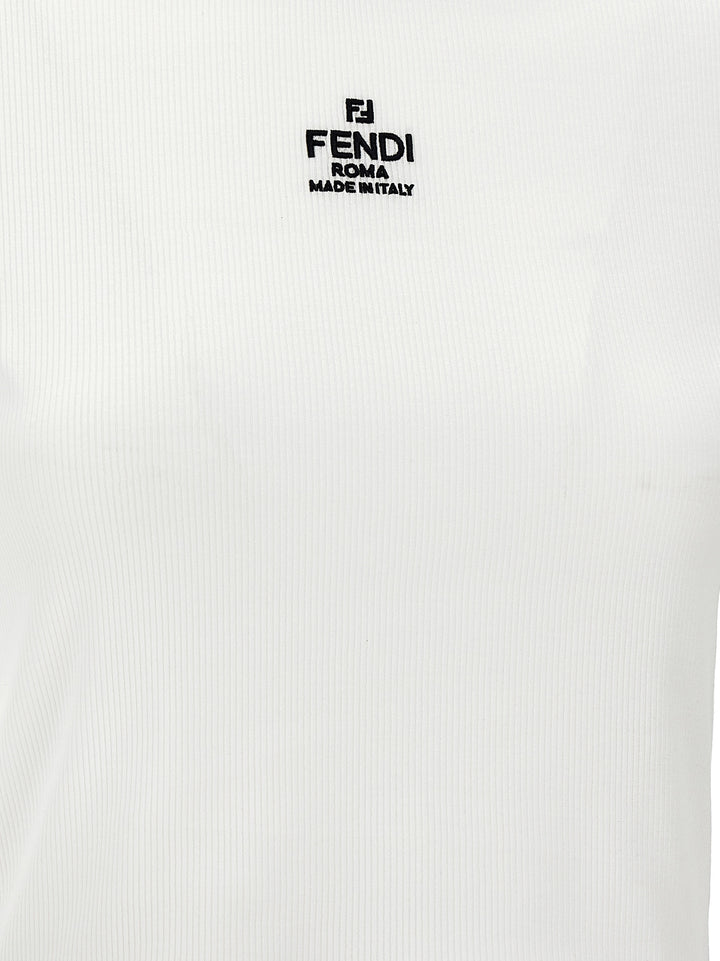 Fendi White Cotton T-Shirt
