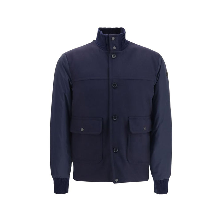 Moncler Blue Wool Oves Aries Shell Jacket