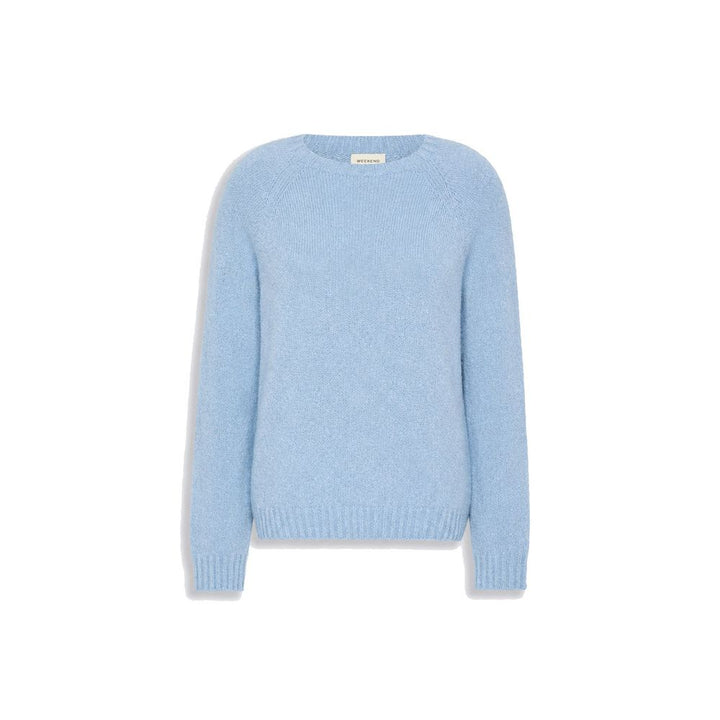 Max Mara Blue Alpaca Leather Sweatshirt