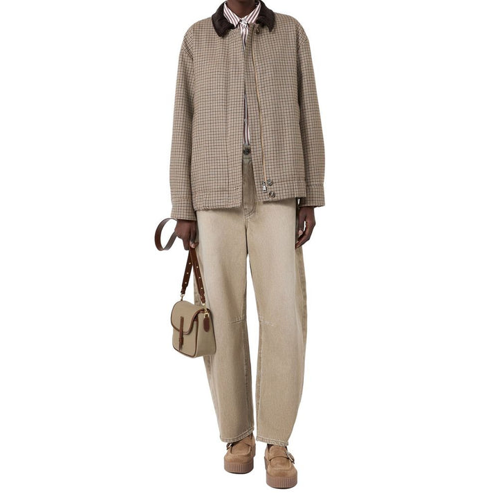 Max Mara Beige Cotton Relaxed Fit Jeans