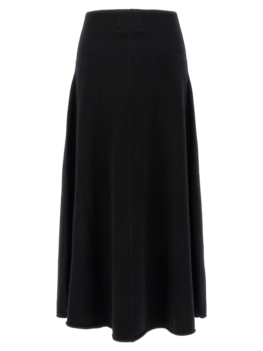 Extreme Cashmere Black Cashmere Midi Skirt