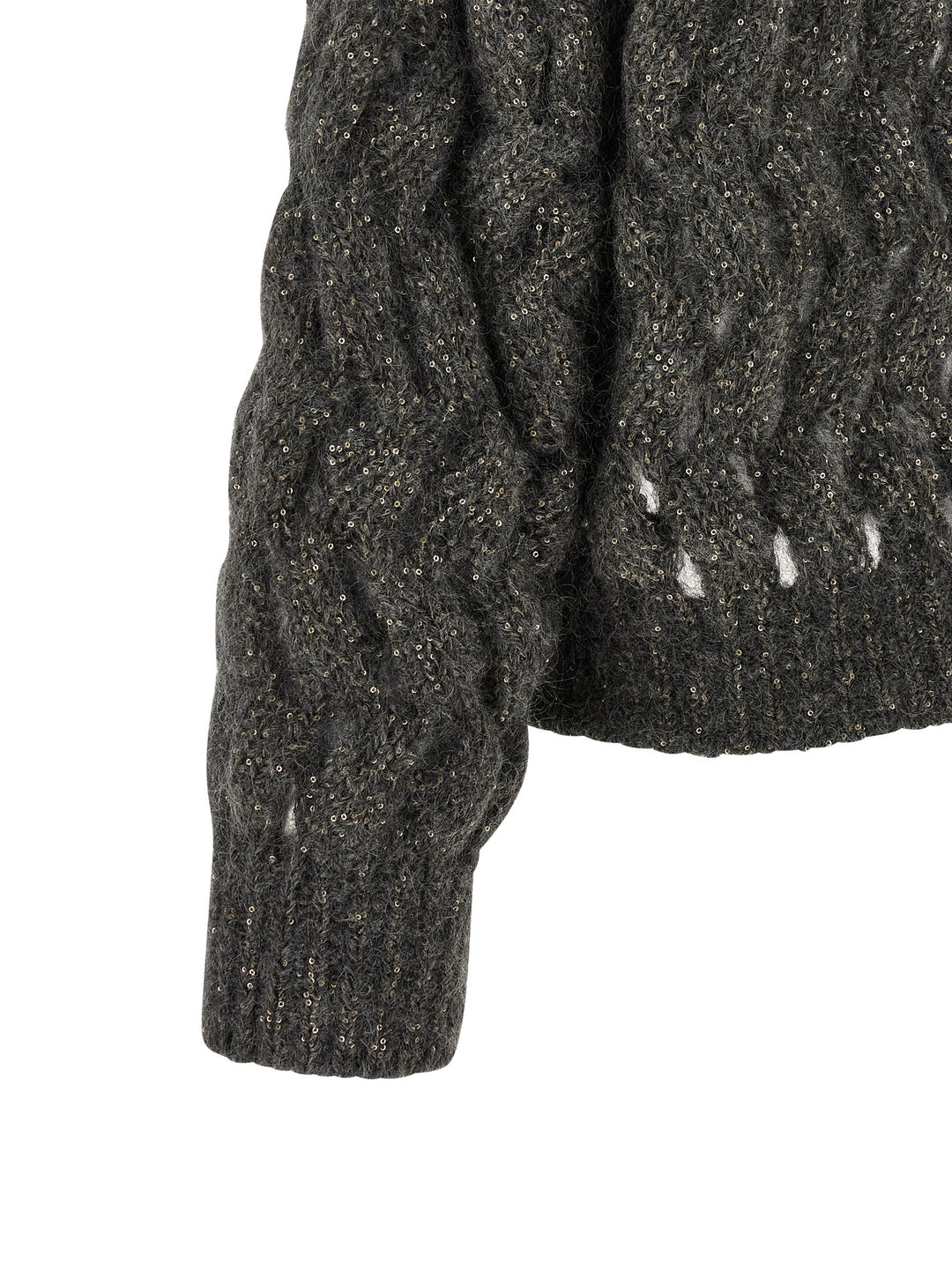 Brunello Cucinelli Gray Wool Cardigan
