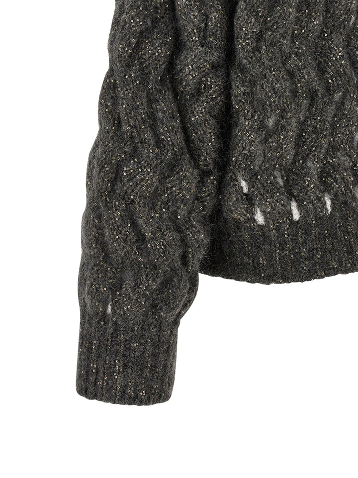 Brunello Cucinelli Gray Wool Cardigan