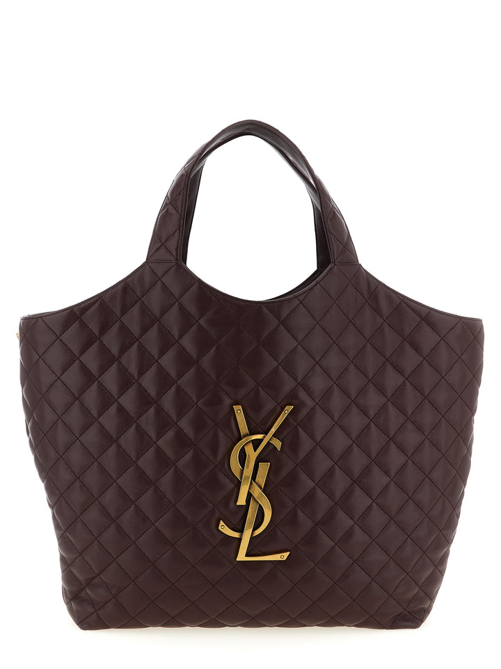 Saint Laurent Bordeaux Lamb Leather Tote Bag