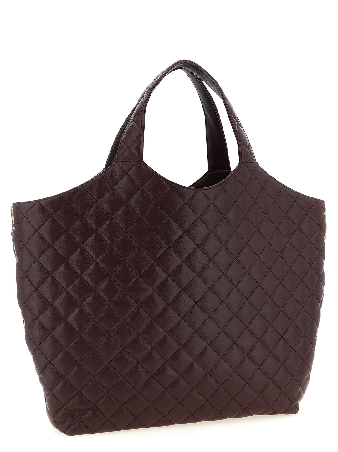 Saint Laurent Bordeaux Lamb Leather Tote Bag