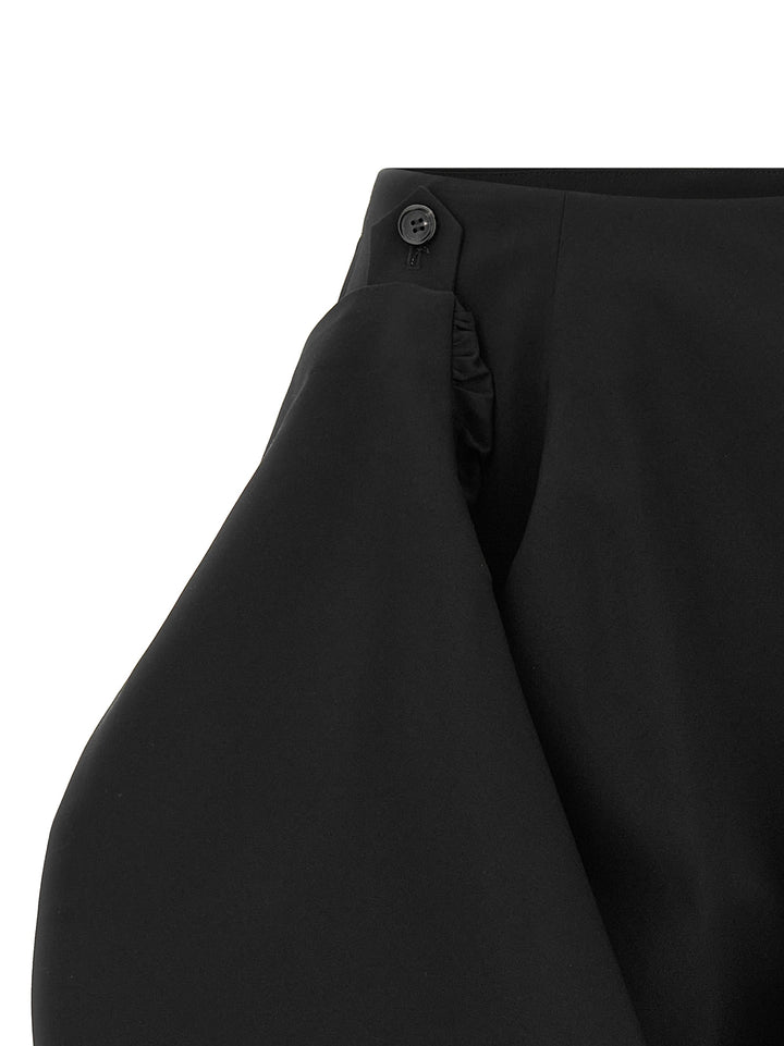 Comme Des Garçons Black Wool Midi Skirt