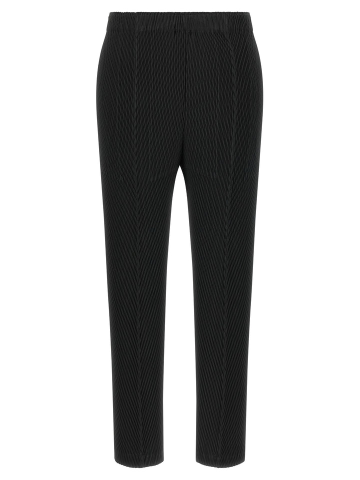 Issey Miyake Black Polyester Cropped Pants