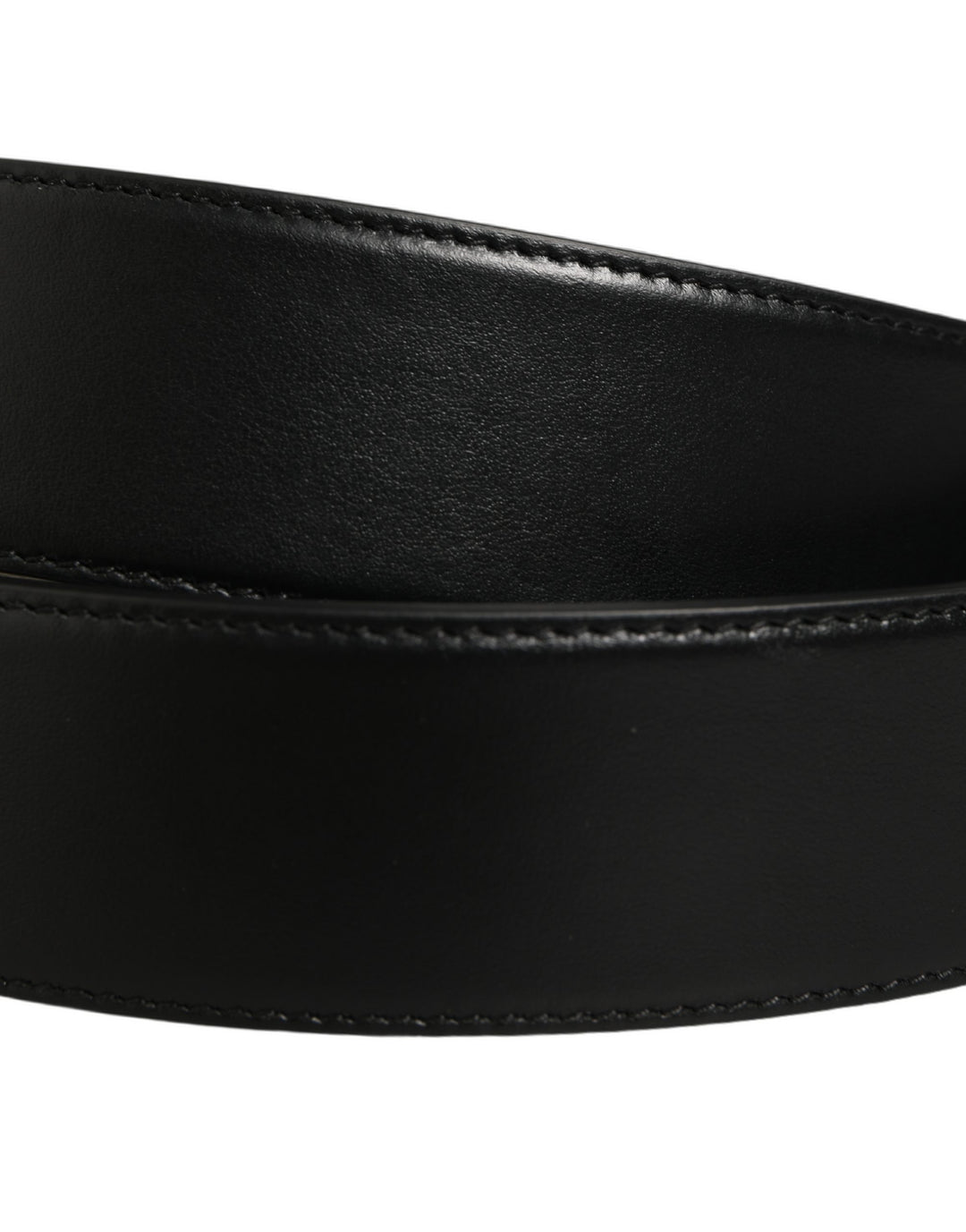 Dolce &amp; Gabbana Black Leather Bee Accent Metal Buckle Belt