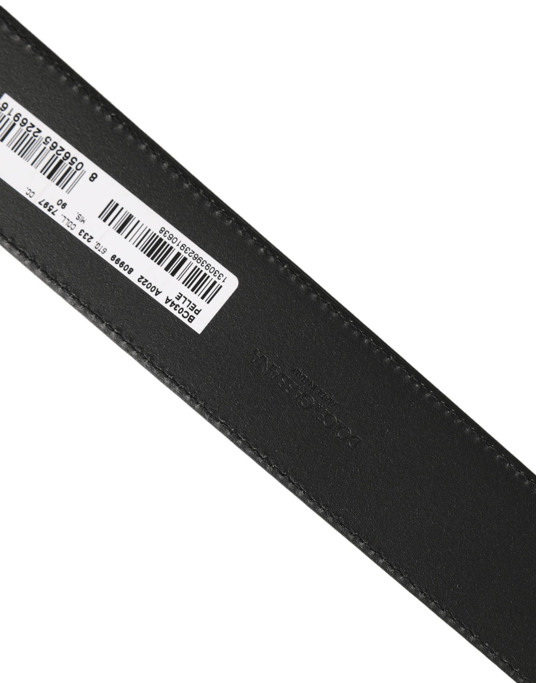Dolce &amp; Gabbana Black Leather Bee Accent Metal Buckle Belt