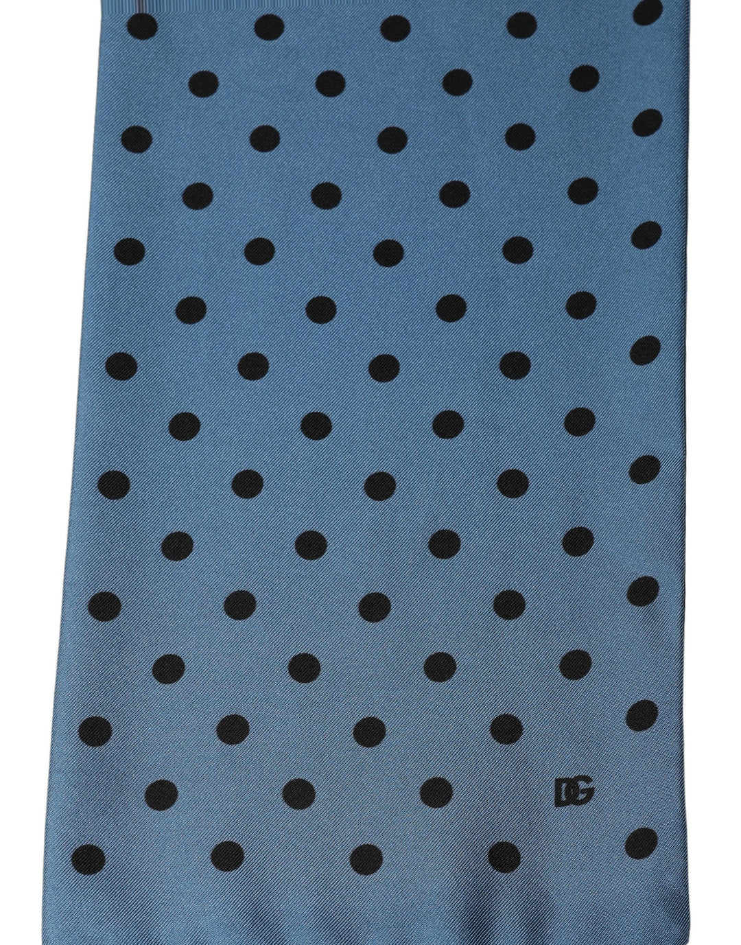 Dolce &amp; Gabbana Blue Polka Dot Silk Fringed Lace Stole Scarf