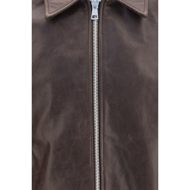 Our Legacy Brown Calf Leather Bos Taurus Leather Jacket